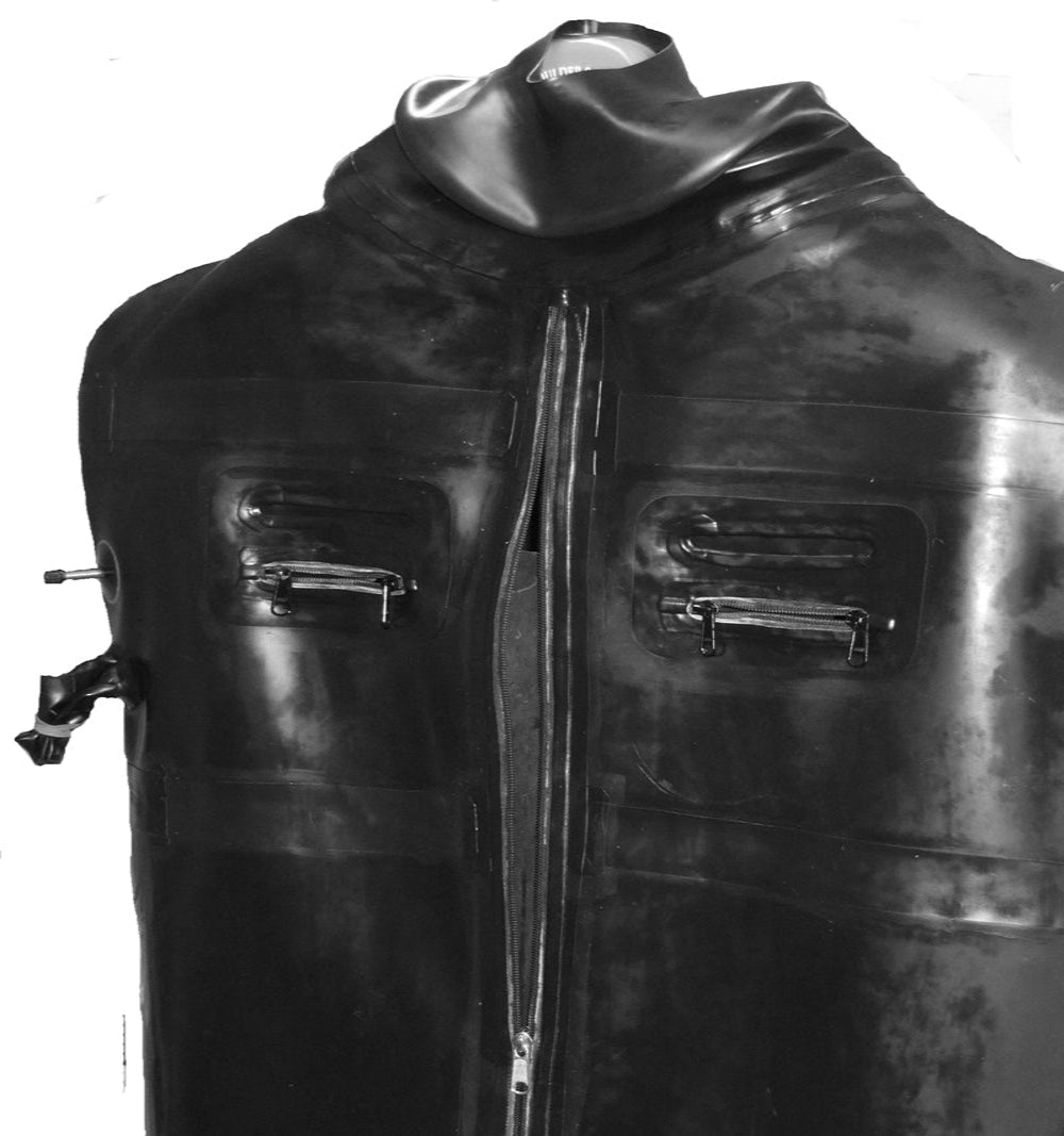 inflatable body bag with neck sea and tit zips