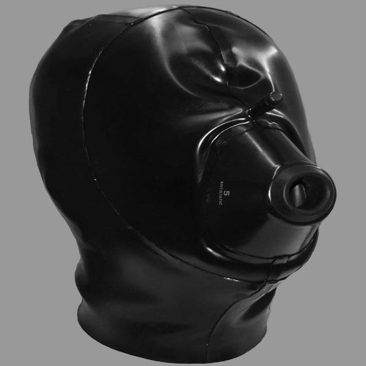 Latex rubber medical mask hood for , single skinned handmade in UK