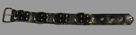 Heavyweight Latex Belt with Reinforced D-Rings | Canvas-Backed, Handmade in the UK