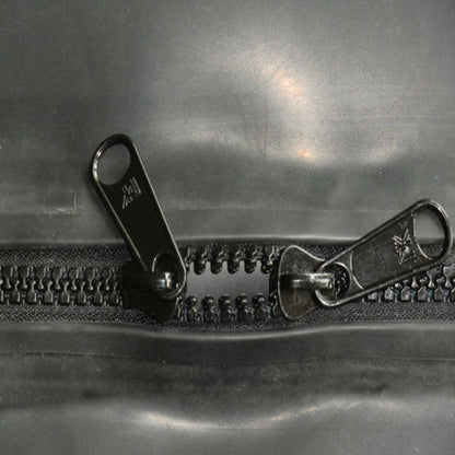 one-way zipper detail on made to measure inflatable latex sleep sack