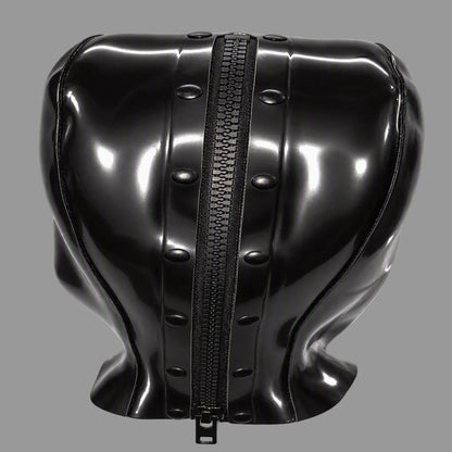 Premium Modular Latex Hood with Removable Face Panel - Handmade in the UK - 1.00mm Latex