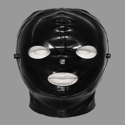 Premium Modular Latex Hood with Removable Face Panel - Handmade in the UK - 1.00mm Latex