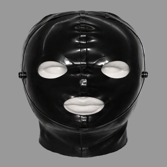 Premium Modular Latex Hood with Removable Face Panel - Handmade in the UK - 1.00mm Latex