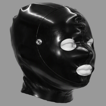 Premium Modular Latex Hood with Removable Face Panel - Handmade in the UK - 1.00mm Latex