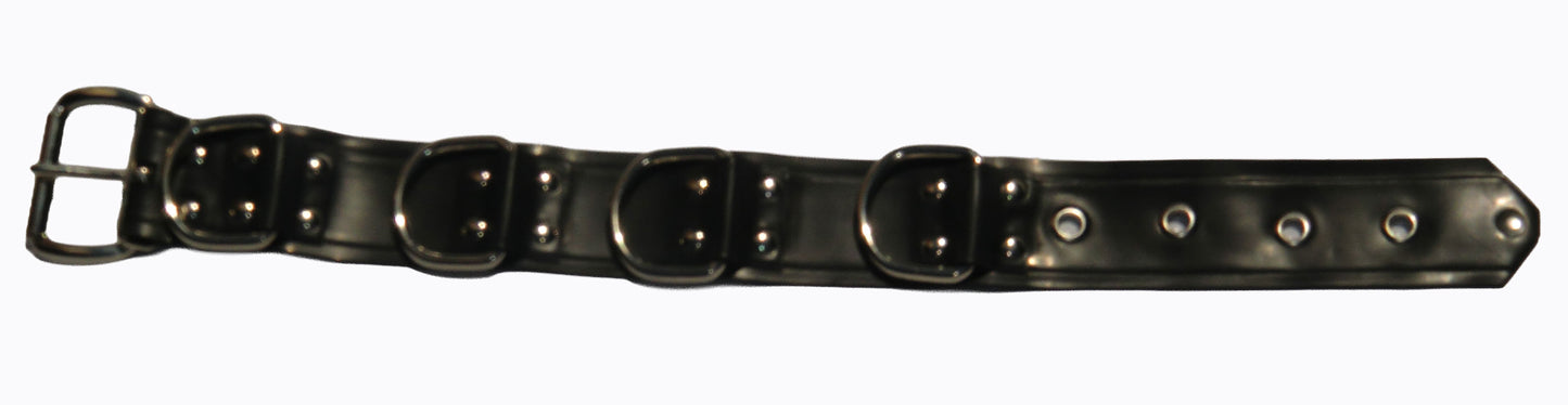 Heavyweight Latex Belt with Reinforced D‑Rings – 1.00 mm Latex, Canvas‑Backed, Handmade in the UK