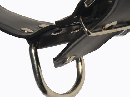 Heavyweight Latex Belt with Reinforced D‑Rings – 1.00 mm Latex, Canvas‑Backed, Handmade in the UK