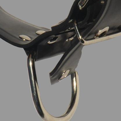 Heavyweight Latex Belt with Reinforced D-Rings | Canvas-Backed, Handmade in the UK