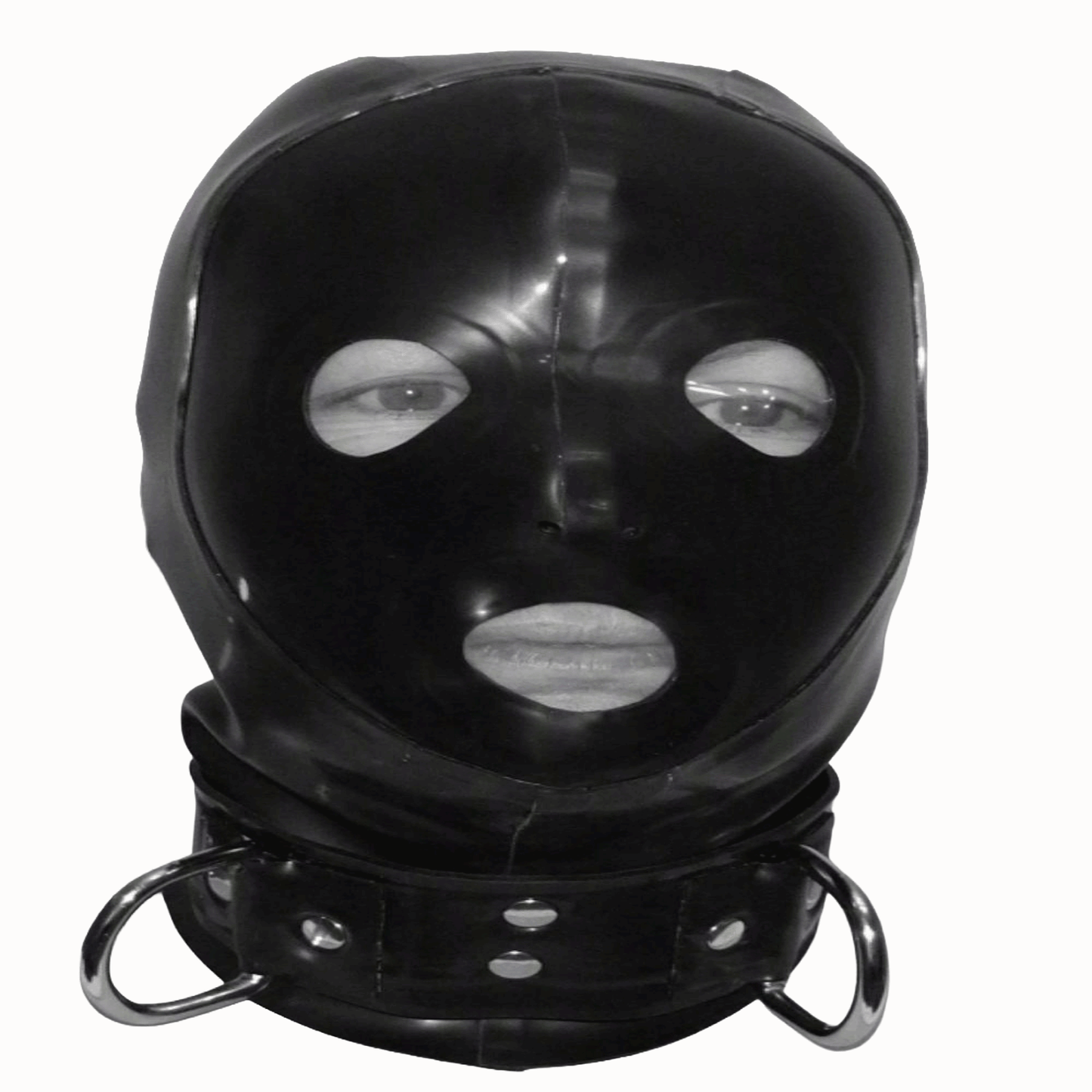 Latex Rubber Hood – 1.00mm Thick with Reinforced Neck Belt & D‑Rings