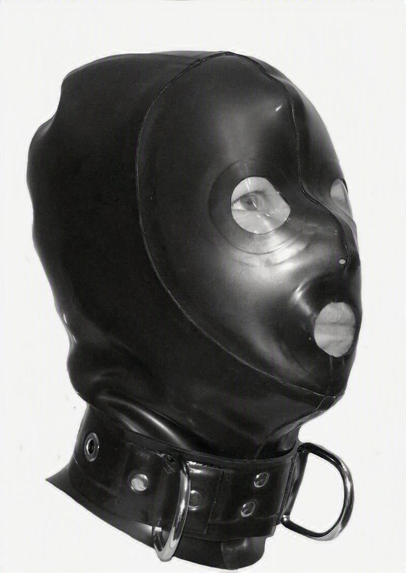 Latex Rubber Hood – 1.00mm Thick with Reinforced Neck Belt & D‑Rings