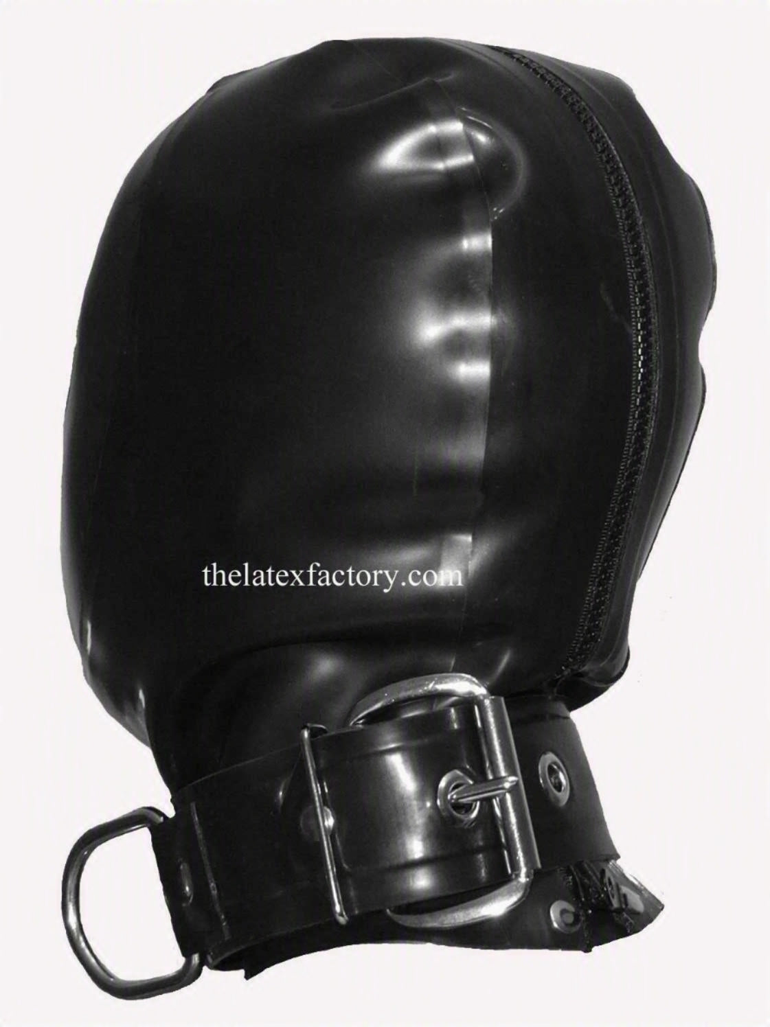 Latex Rubber Hood – 1.00mm Thick with Reinforced Neck Belt & D‑Rings