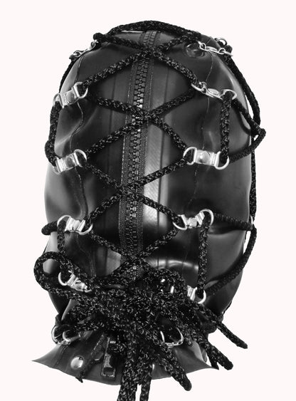 Russian GP-5 Gas Mask with zipped back and ties made in 1.00mm thick latex