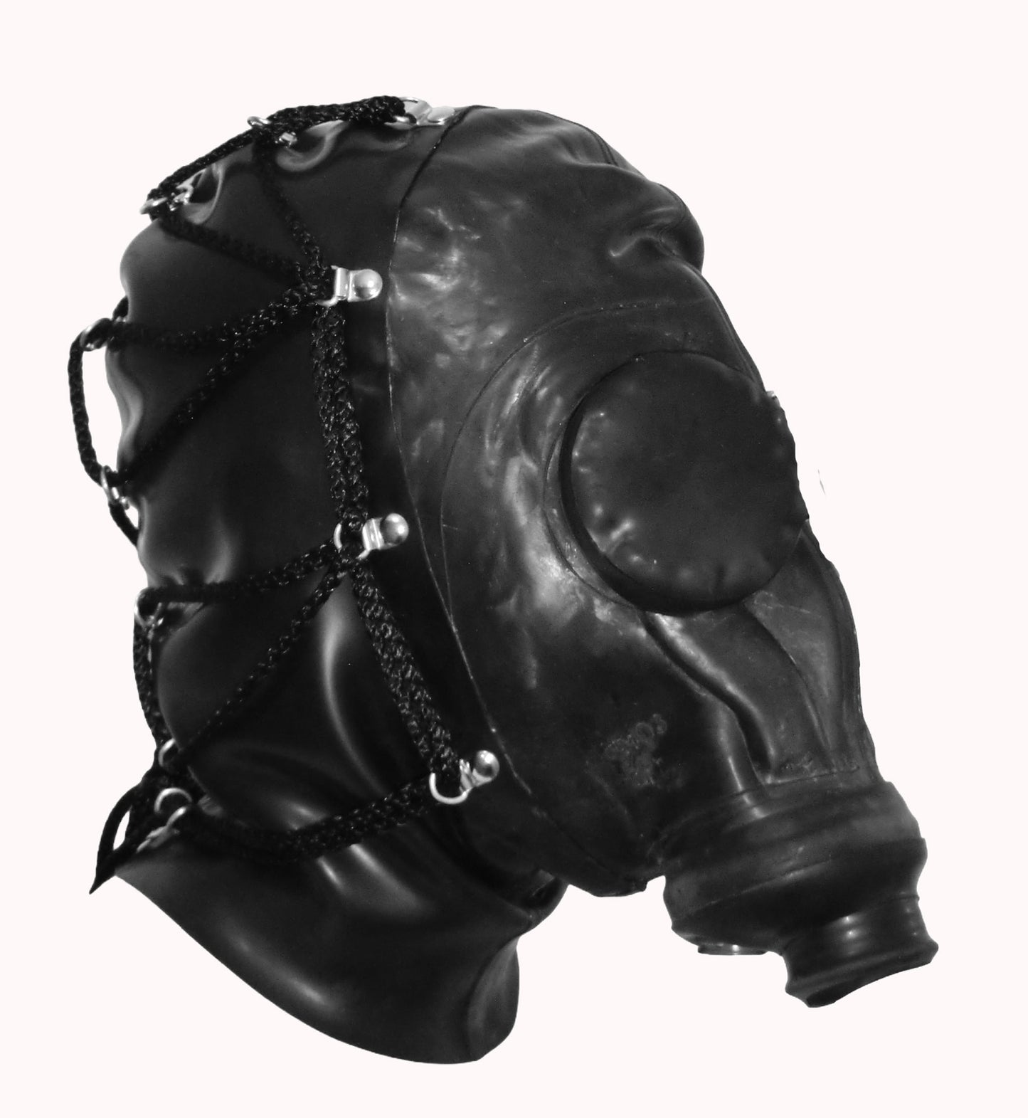 Russian GP-5 Gas Mask with zipped back and ties made in 1.00mm thick latex