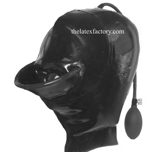 Latex Inflatable Pump Up Hood with mouth troth 