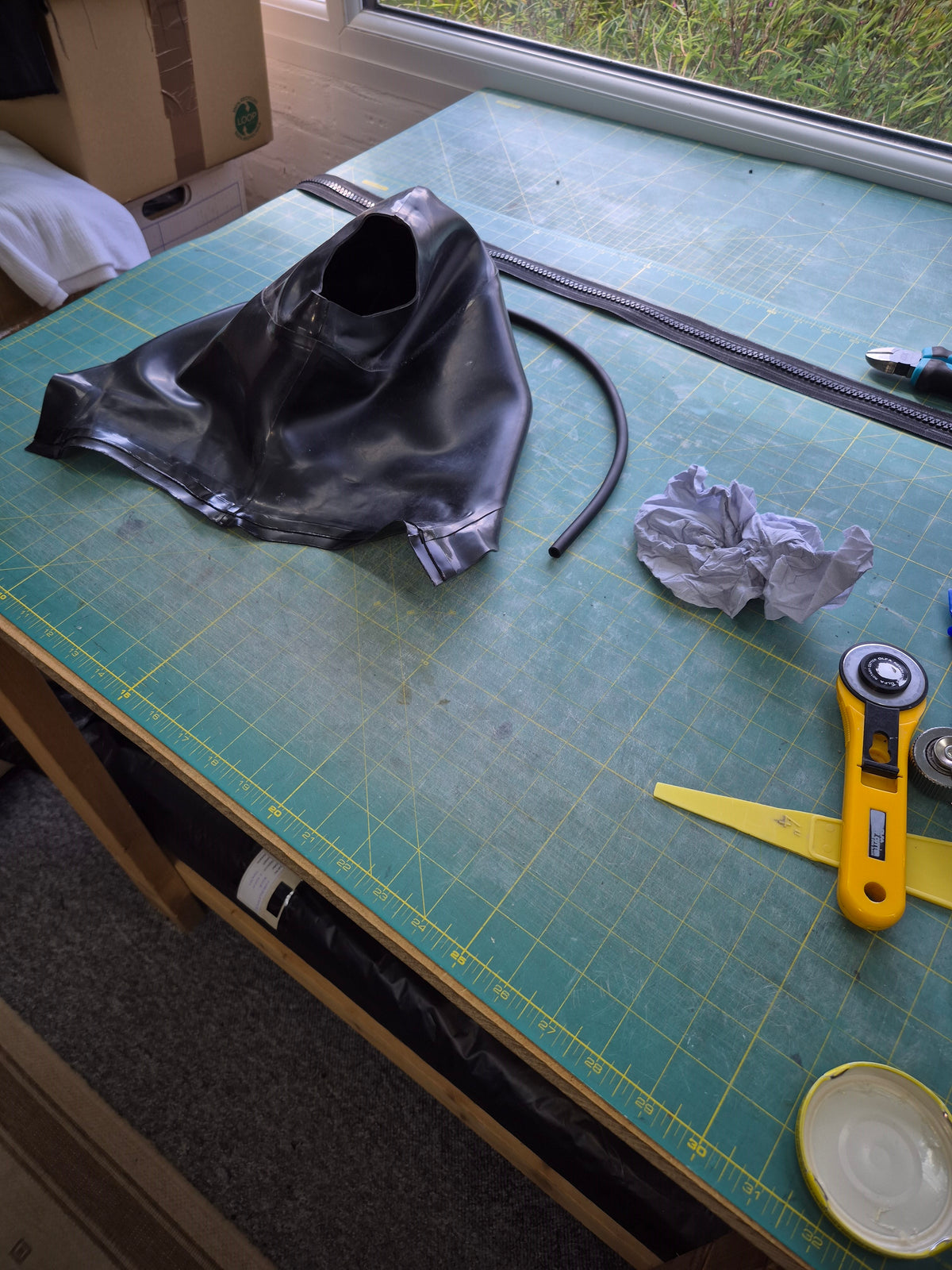 handmade latex hood